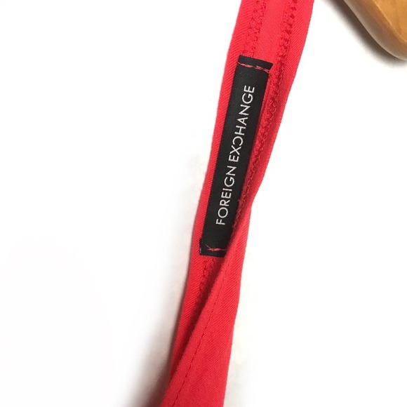 Foreign Exchange | Red Tank Top with Draping Back - Picture 3 of 7